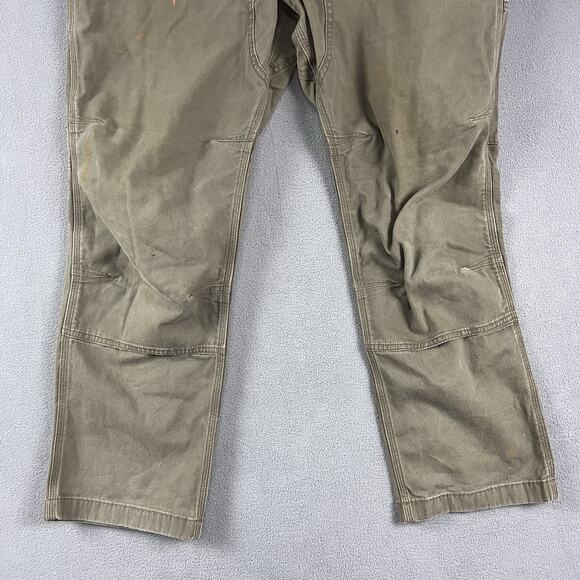 Carhartt Pants Mens 36X28 Moss Green Carpenter Double Knee Distressed Workwear - Picture 3 of 11
